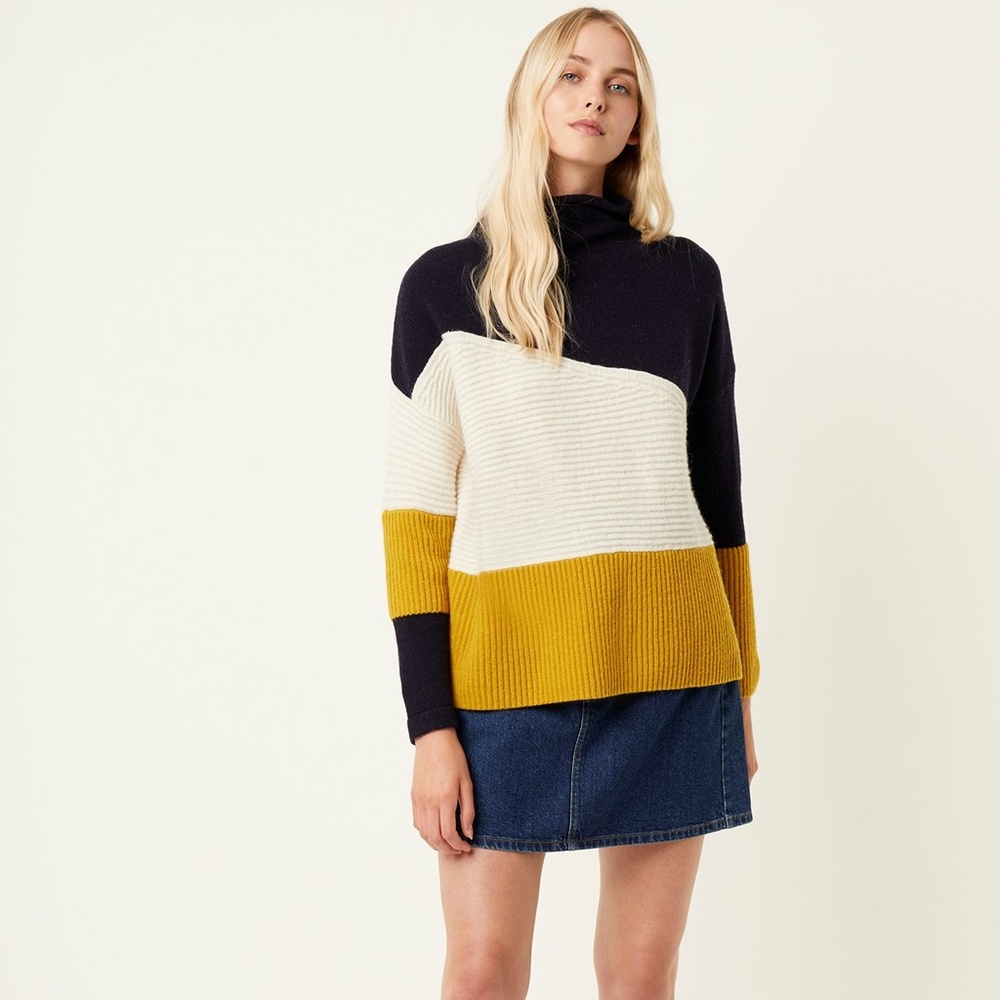 French Connection Patchwork Roll Neck Sweater - Picture 6 of 13